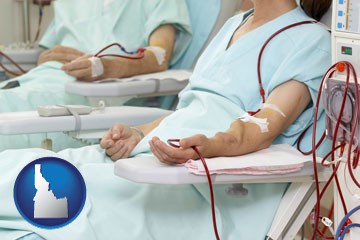 dialysis clinic with Idaho icon