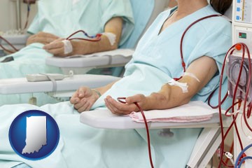 dialysis clinic with Indiana icon