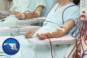 dialysis clinic with Maryland icon