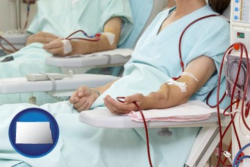 dialysis clinic with North Dakota icon