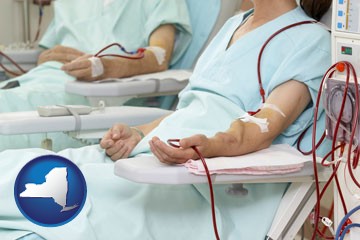 dialysis clinic with New York icon
