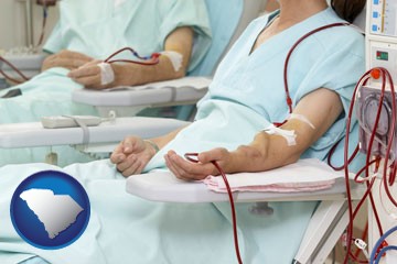 dialysis clinic with South Carolina icon